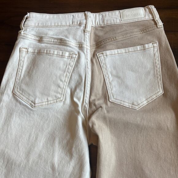 Hollister Ultra High-Rise Mom Jean Two Tone Tan Cream Women's W27L27 5R Festcore - Picture 3 of 10